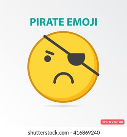 SIngle Pirate emoji. Isolated vector illustration on white background.