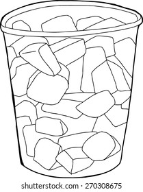 Single plastic cup cartoon of melon pieces