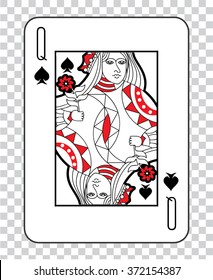Single playing cards  with a transparent background for poker from a deck. Quality vector, classic design.