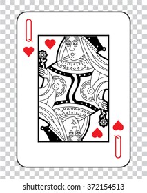 Single playing cards  with a transparent background for poker from a deck. Quality vector, classic design.