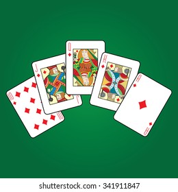 Single playing cards vector: Diamonds