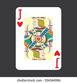 Single playing cards vector: Jack of Hearts