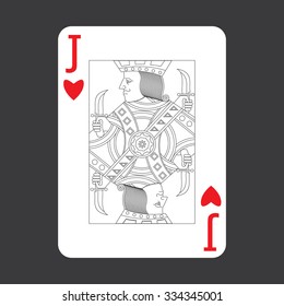 Single playing cards vector: Jack of Hearts