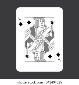 Single playing cards vector: Jack Diamonds
