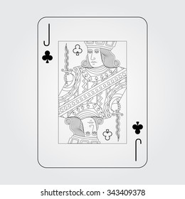 Single playing cards vector: Jack of Clubs