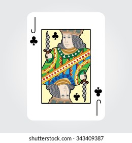 Single playing cards vector: Jack of Clubs
