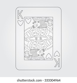 Single playing cards vector: King of Hearts
