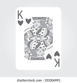 Single playing cards vector: King of Hearts
