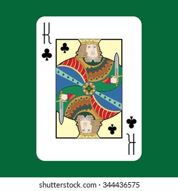 Single playing cards vector: King of Clubs
