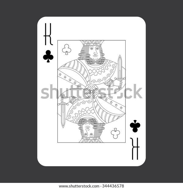 Single Playing Cards Vector King Clubs Stock Vector (Royalty Free ...