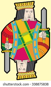 Single playing cards vector: Spades King
