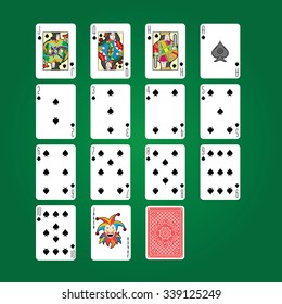 Single playing cards vector: Spades
