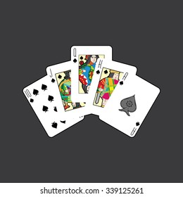 Single playing cards vector: Spades
