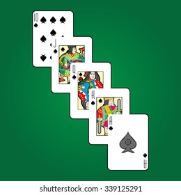 Single playing cards vector: Spades
