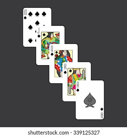 Single playing cards vector: Spades
