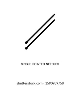 Single pointed knitting needles icon. Can be used for logos, banners, flyers, stickers and posters