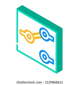 single pole double throw electric switch isometric icon vector. single pole double throw electric switch sign. isolated symbol illustration