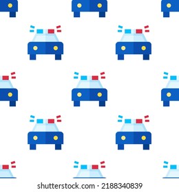 Single police car pattern. police car concept. flat trendy Vector seamless Pattern, background, wallpaper