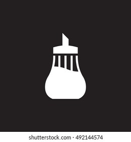 Single portion sugar bowl icon vector, solid flat sign, pictogram isolated on black, logo illustration