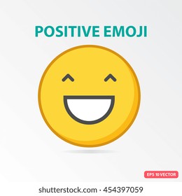 Single Positive emoji. Isolated vector illustration on white background.