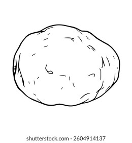 Single Potato Line Drawing A Simple Vegetable Illustration