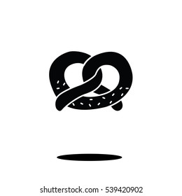 a single pretzel illustration isolated in a black background