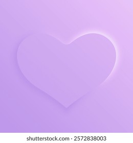 Single Purple heart on a gradient background. Elegant, glowing design symbolizing love and intimacy. Perfect for romantic themes or Valentine's Day