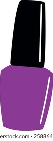 Single Purple Nail Polish Bottle Vector Illustration