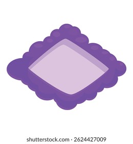 Single purple pillow with a square center floating in the air