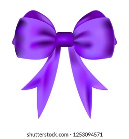 Single Purple Satin and Shiny Bow for Birthday wrapping or anniversaries