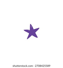 A single purple star shape is isolated on a white background.