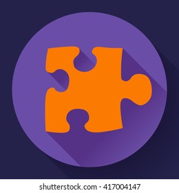 Single puzzle icon. Flat vector design style.