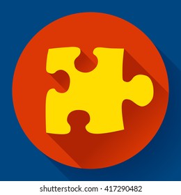 Single puzzle icon. Flat vector design style.