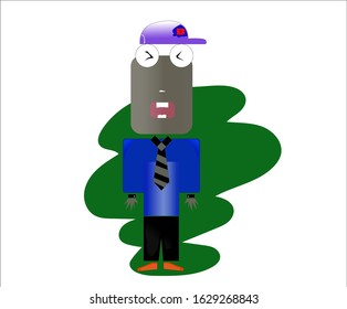 Single Quirky Characters vector design 