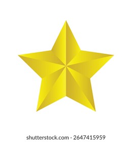 A single, radiant five-pointed star dominates the composition, presented against a stark white background. 
