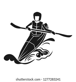 Single rafting icon. Simple illustration of single rafting vector icon for web design isolated on white background