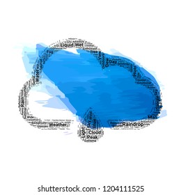 Single Raindrop with Cloud icon