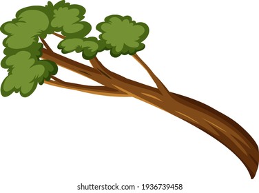 Single Rainforest Branch Isolated On White Background Illustration