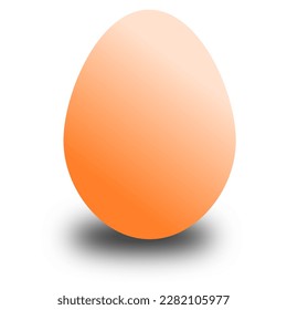 Single realistic animal egg vector. Chicken egg isolated with soft shadow on white background.
