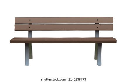 Single Realistic Bench Illustration Clipart Varcot Design