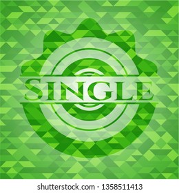 Single realistic green mosaic emblem