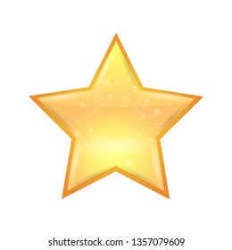 Single Realistic shining star icon. Vector illustration.