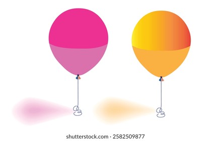 single realistic vector colorful balloons isolated on white background. Helium balloons clipart for anniversary, birthday, wedding, party. 3D vector illustration.