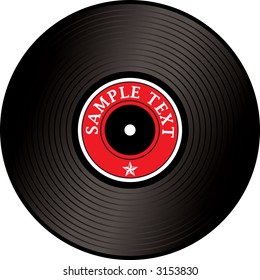 A single record or lp with a red label red for you to add your own text