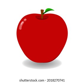 A single red apple on a white background. It is a fruit that contains healthy nutrients and vitamins. vector design