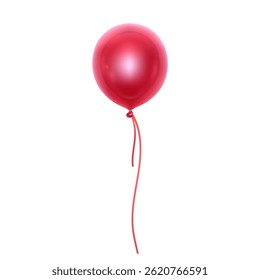 Un solo globo rojo flotando en el aire, perfecto para celebraciones y fiestas
