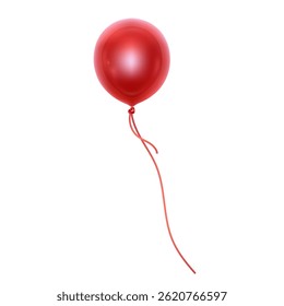 Un solo globo rojo flotando en el aire, perfecto para celebraciones y fiestas