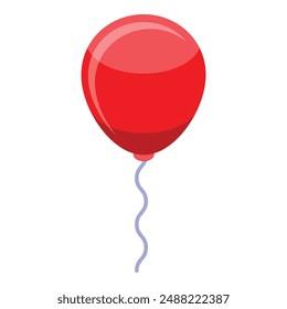 Single red balloon floats, bringing a touch of whimsy and celebration to any festive occasion