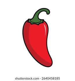 Single red chili pepper illustration