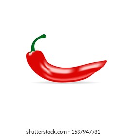 Single Red Chili Pepper White Background Stock Vector (Royalty Free ...